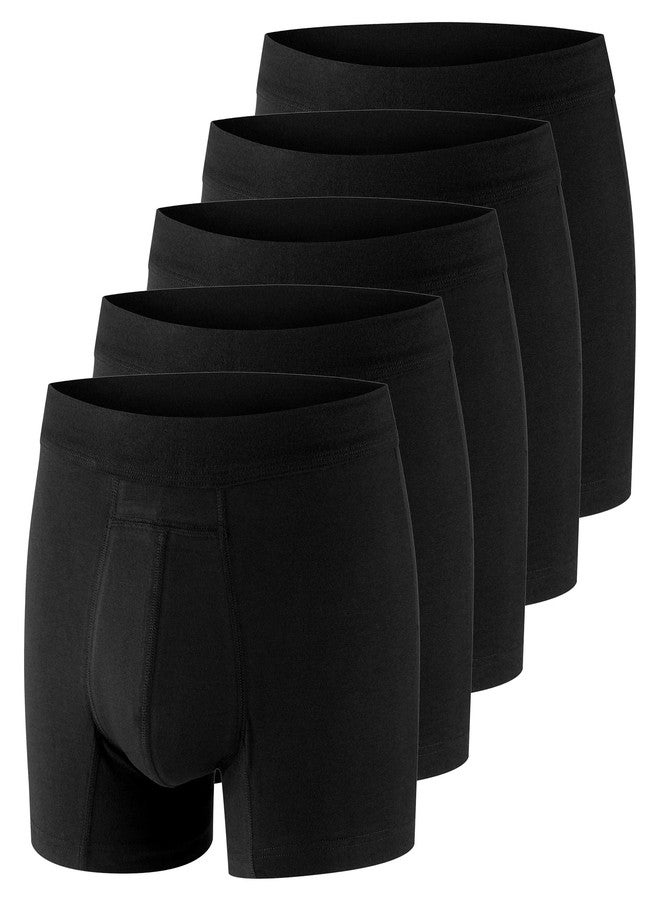 PROTECHDRY Washable & Reusable Urinary Incontinence Cotton Boxer Brief Underwear for Men - 5 Pack (Buy 4 Get 1 Free), Black, Size X-Large - Image 1
